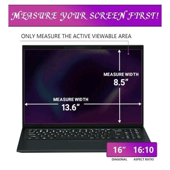 Magnetic Laptop Privacy Screen 16 Inch 16:10 Ratio  Removable Anti-glare Blue Li - Picture 3 of 11